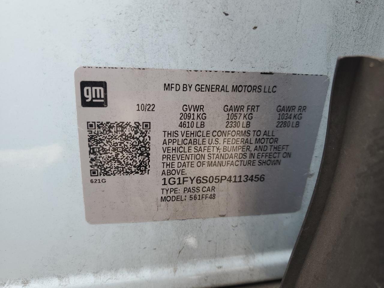 2023 Chevrolet Bolt Euv Lt VIN: 1G1FY6S05P4113456 Lot: 92031445