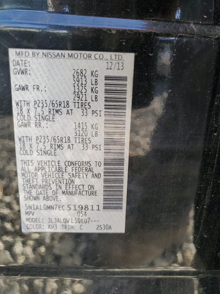 2014 Infiniti Qx60 VIN: 5N1AL0MN7EC519811 Lot: 92103285