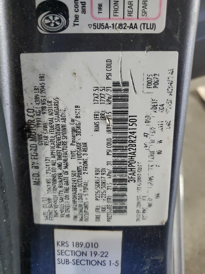 2011 Ford Fusion Se VIN: 3FAHP0HA2BR241501 Lot: 92511175