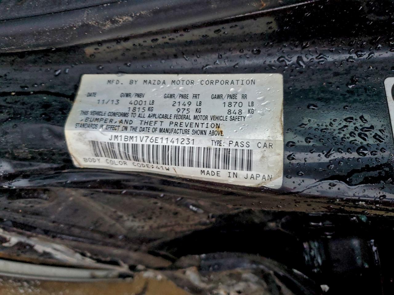 2014 Mazda 3 Touring VIN: JM1BM1V76E1141231 Lot: 93645225