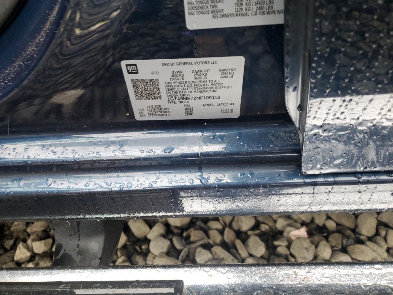 2022 GMC Sierra K2500 Sle VIN: 1GT49ME72NF109116 Lot: 91284465