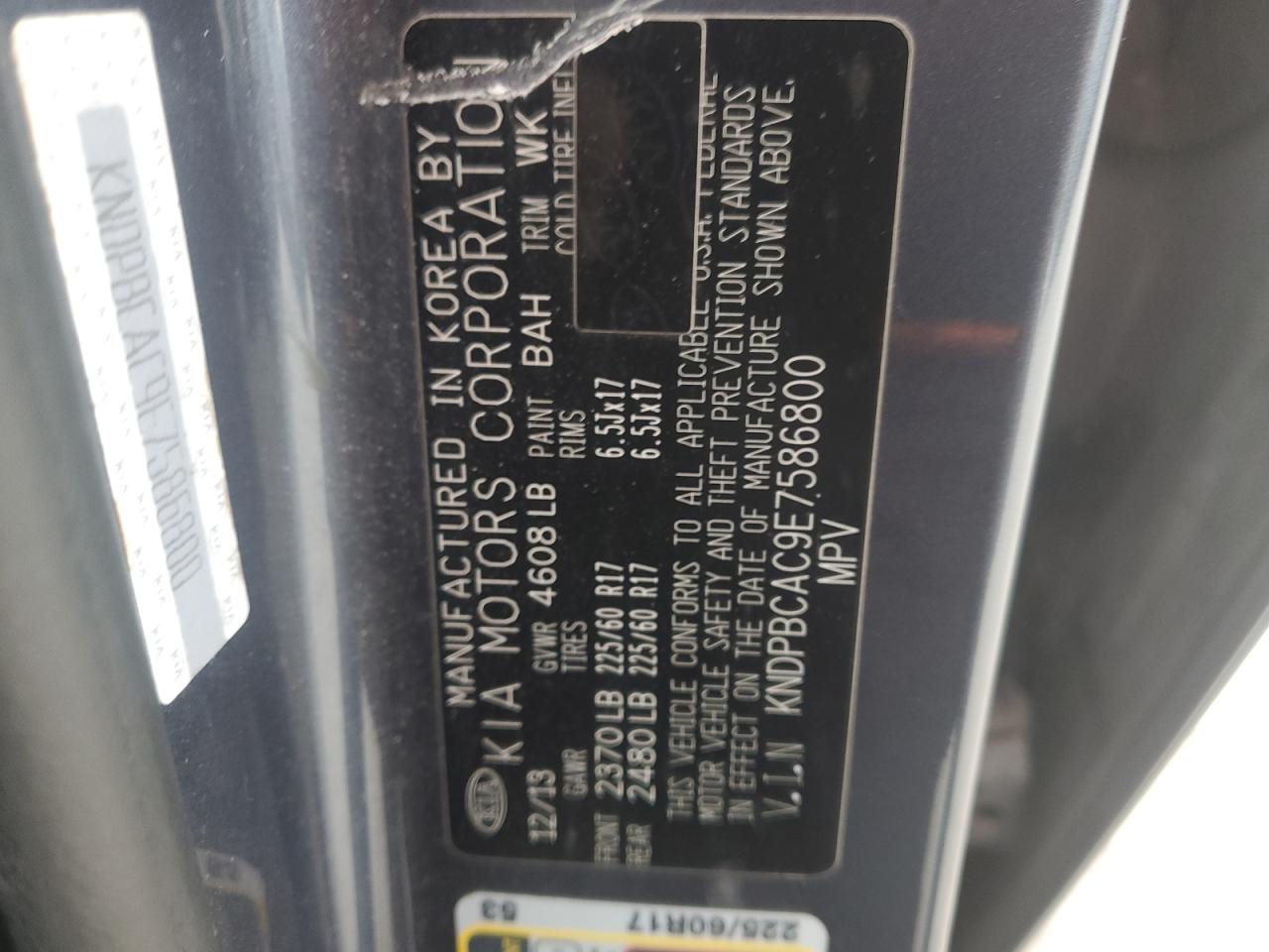 2014 Kia Sportage Lx VIN: KNDPBCAC9E7586800 Lot: 92790005