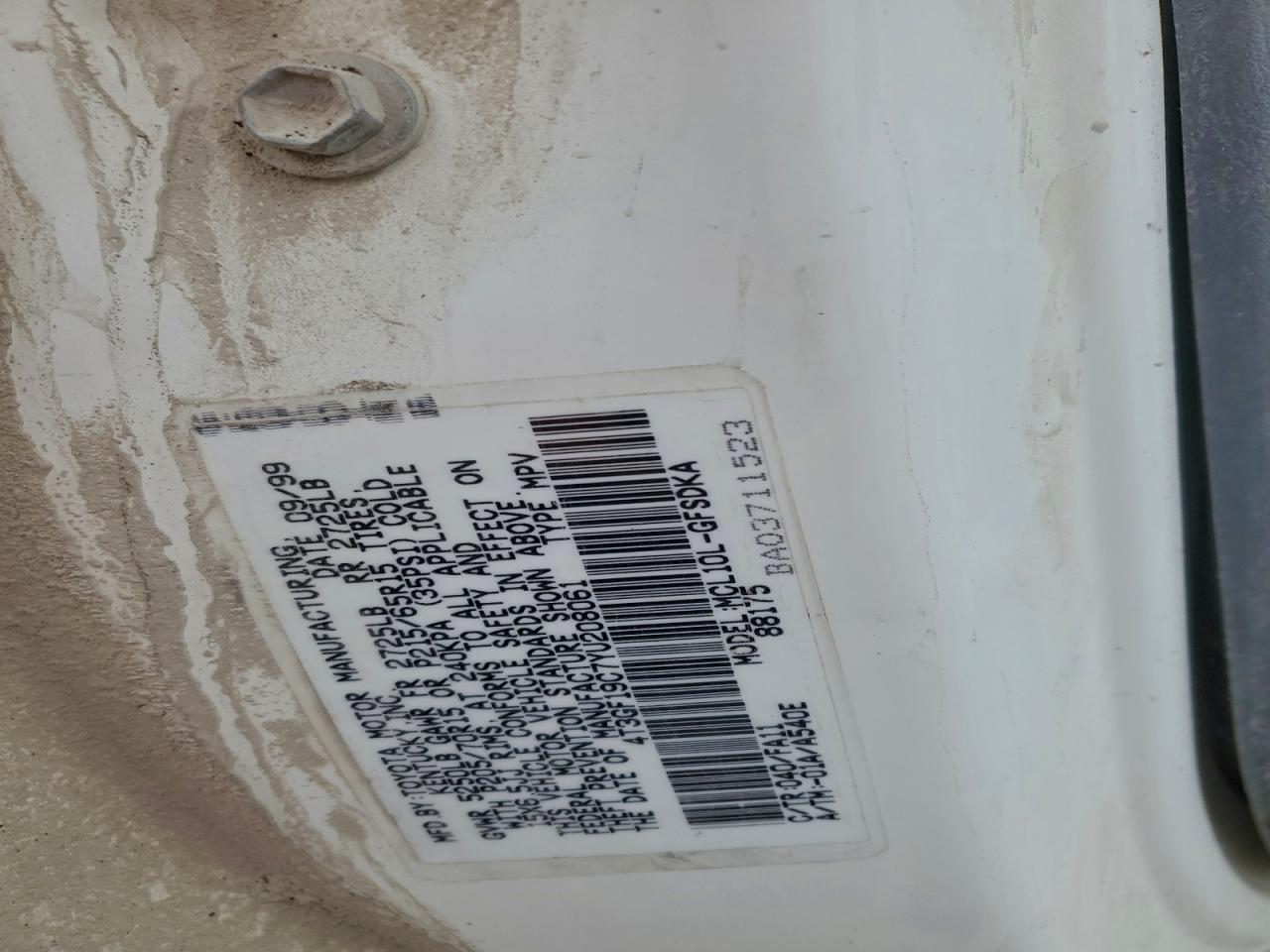 2000 Toyota Sienna Ce VIN: 4T3GF19C7YU208061 Lot: 94363435