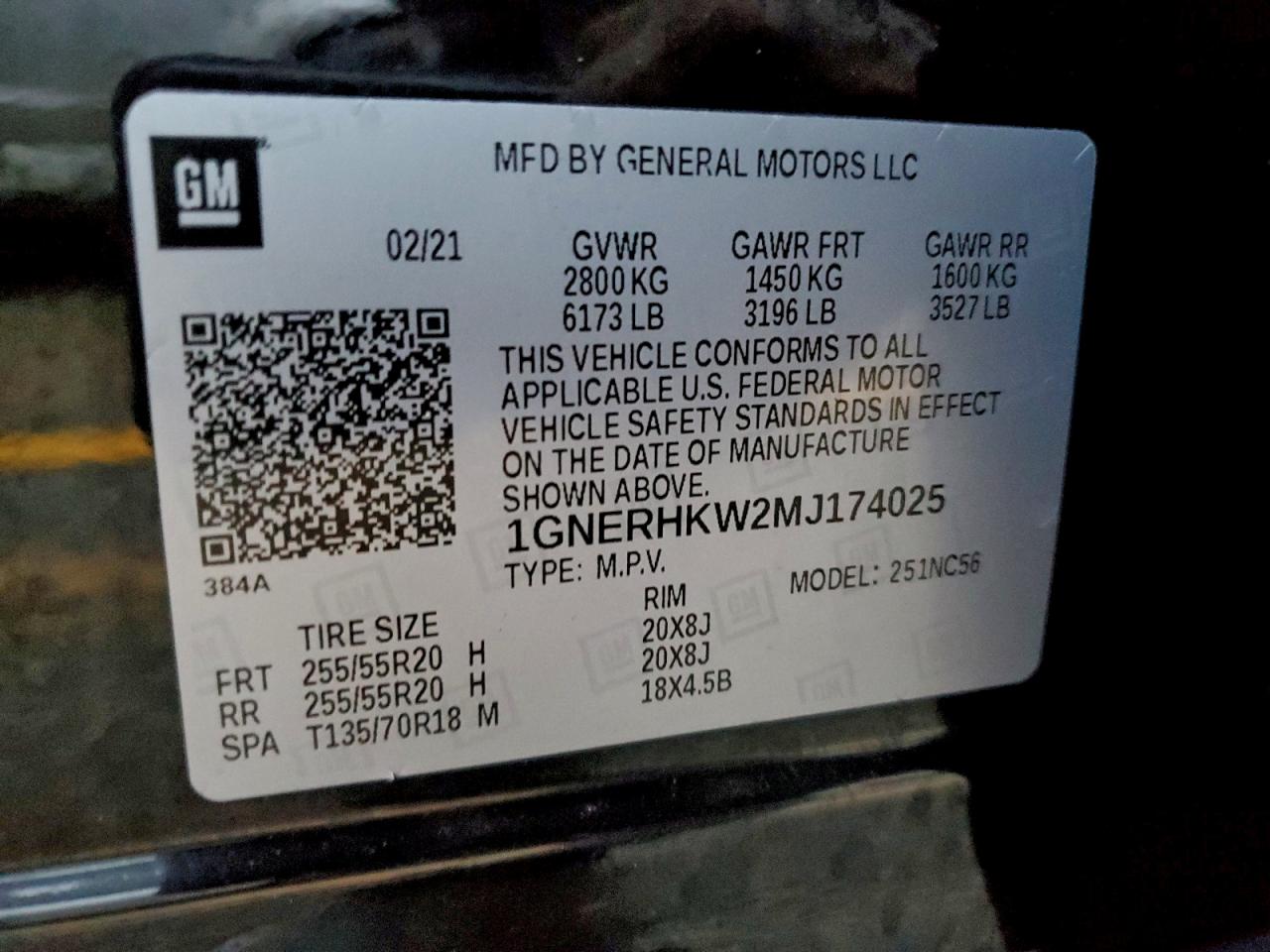 2021 Chevrolet Traverse Lt VIN: 1GNERHKW2MJ174025 Lot: 93876635