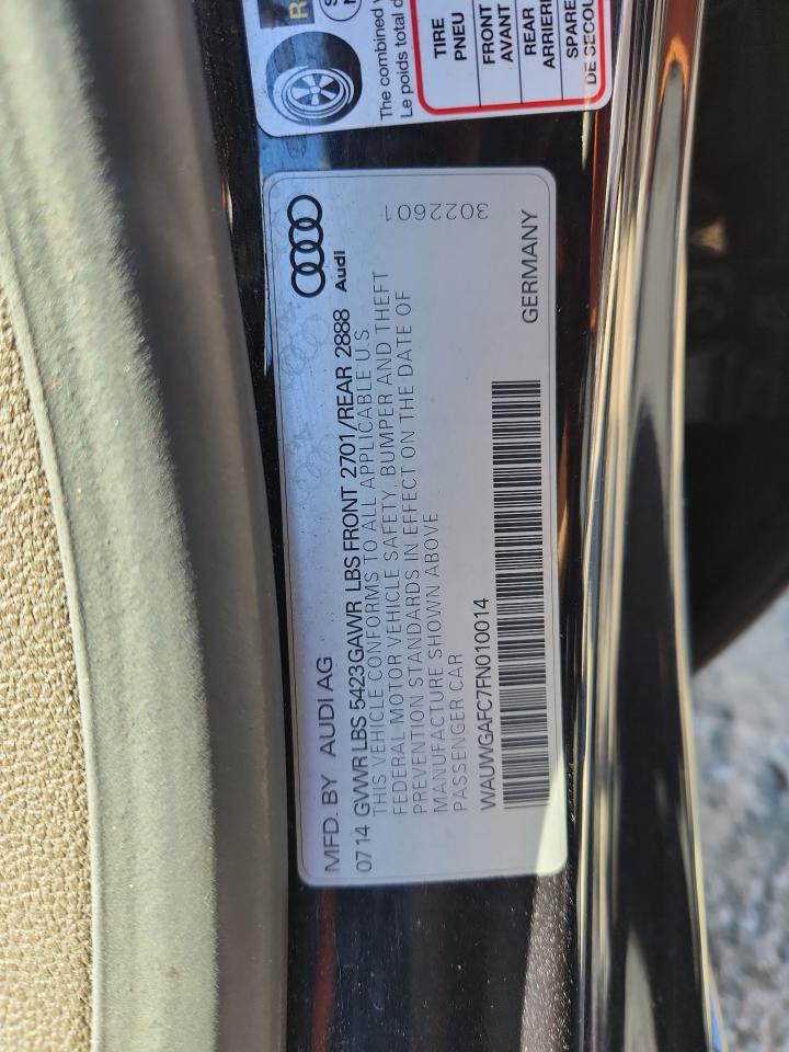 2015 Audi A7 Premium Plus VIN: WAUWGAFC7FN010014 Lot: 91347255