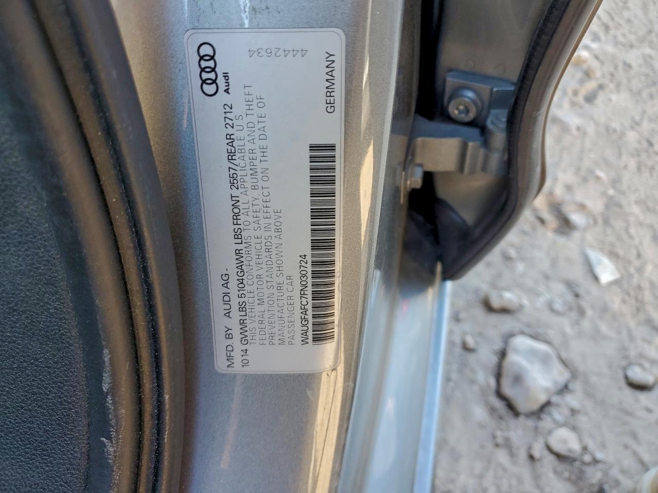 2015 Audi A6 Premium Plus VIN: WAUGFAFC7FN030724 Lot: 94386745