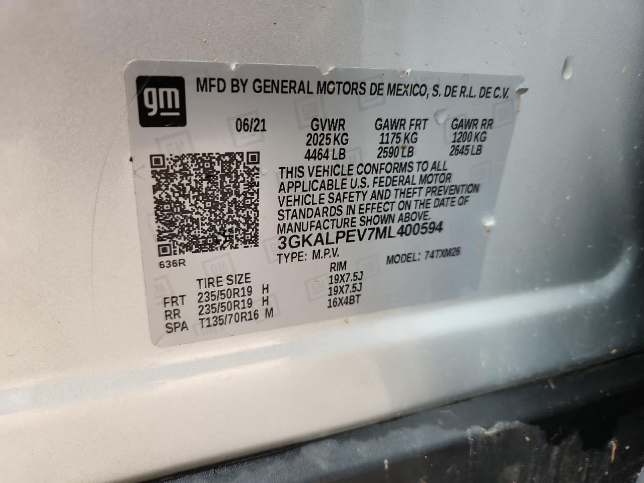 2021 GMC Terrain Slt VIN: 3GKALPEV7ML400594 Lot: 91471355