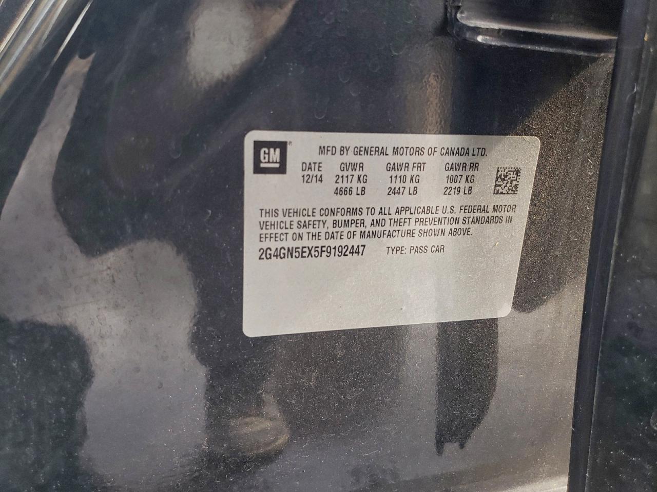 2015 Buick Regal Premium VIN: 2G4GN5EX5F9192447 Lot: 94551025