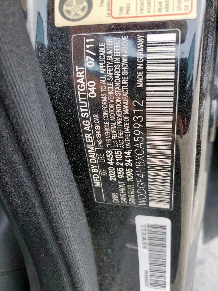 2012 Mercedes-Benz C 250 VIN: WDDGF4HBXCA599312 Lot: 92996265