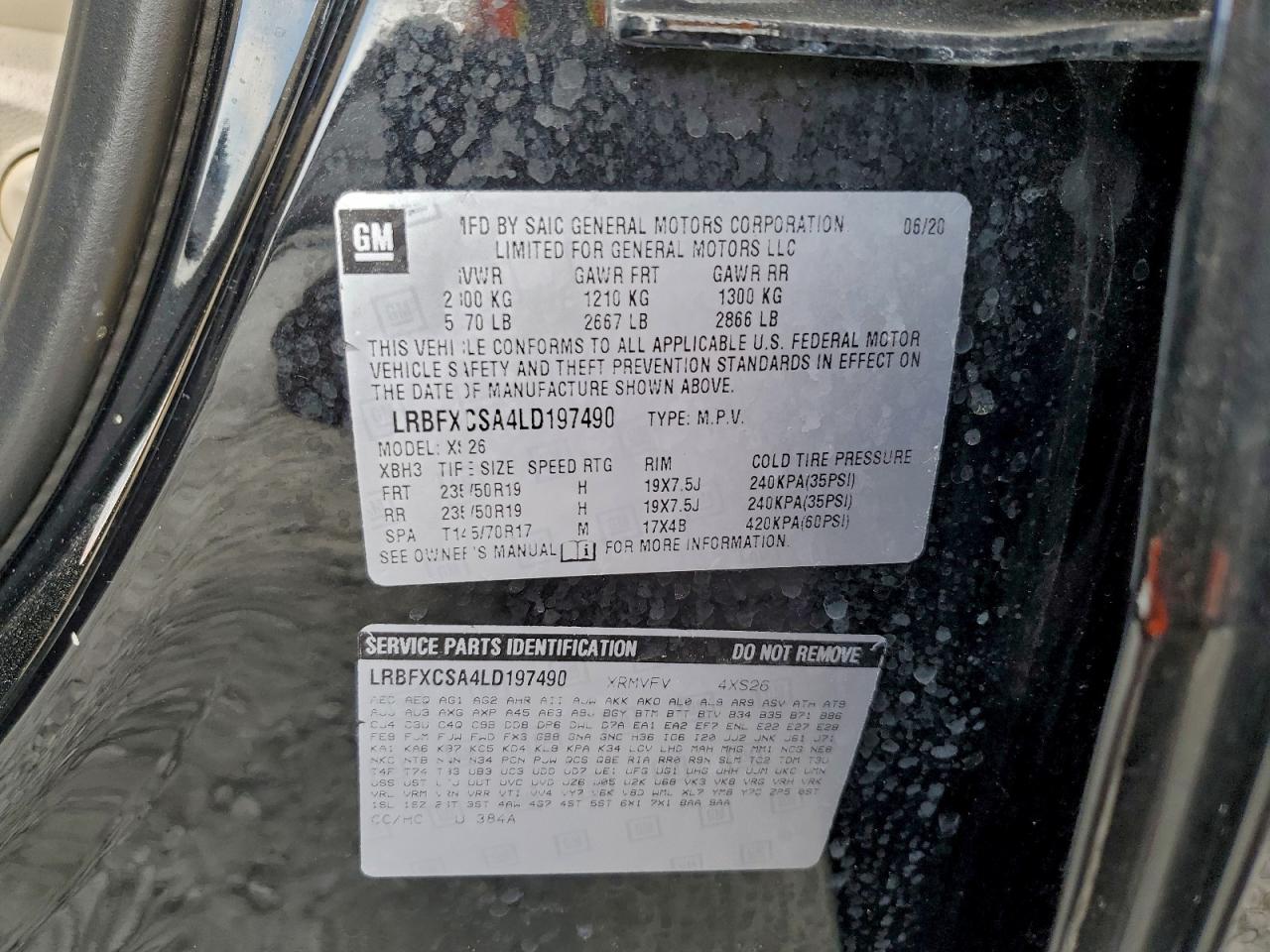 2020 Buick Envision Essence VIN: LRBFXCSA4LD197490 Lot: 94451895