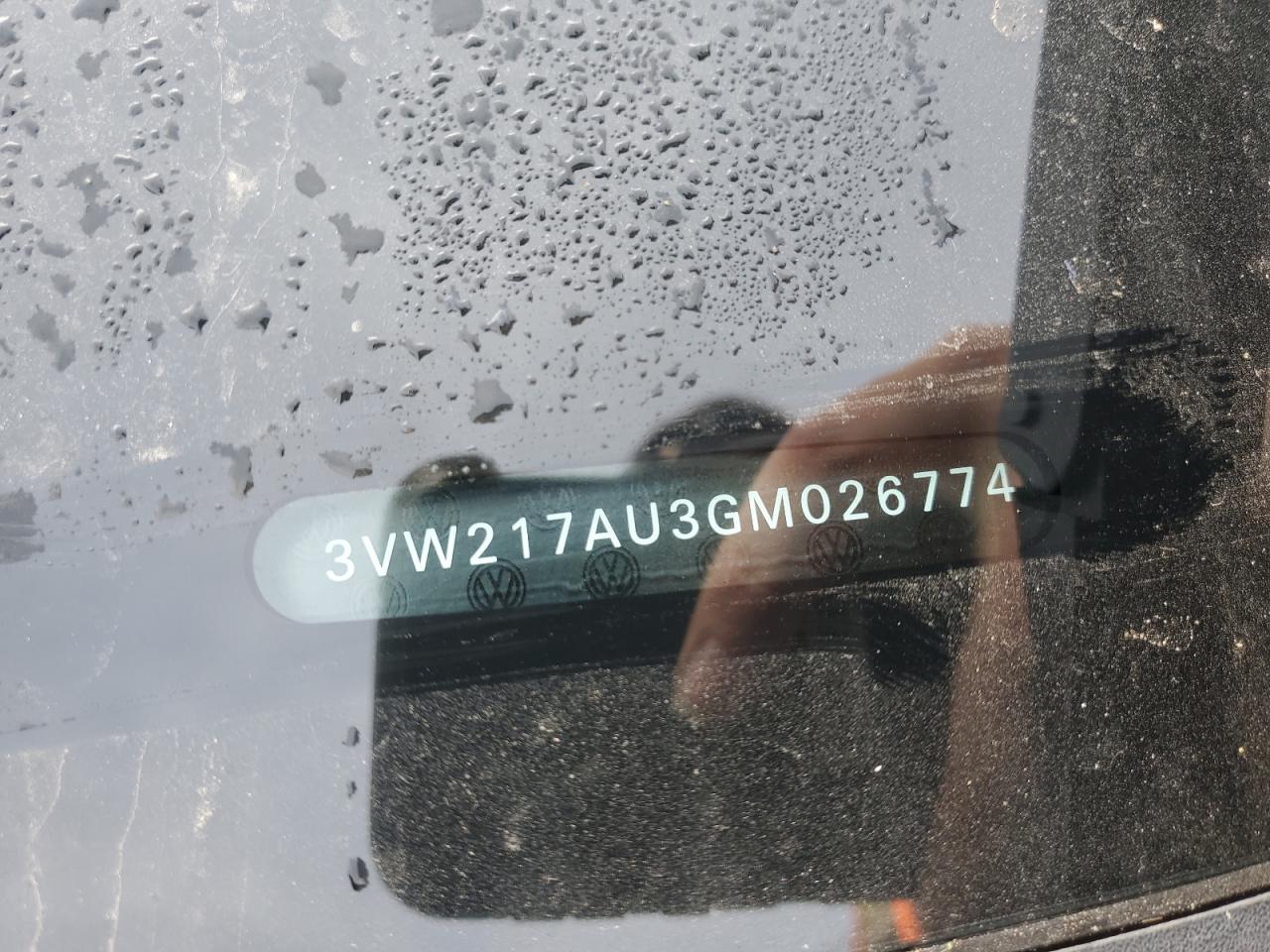 2016 Volkswagen Golf S/Se VIN: 3VW217AU3GM026774 Lot: 91720805