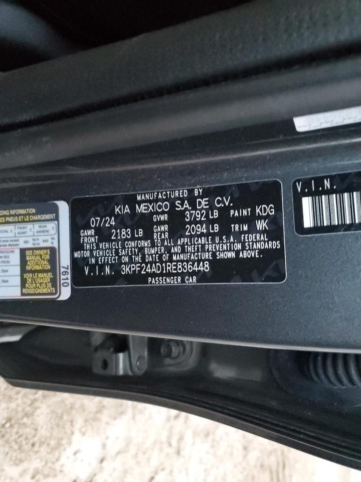2024 Kia Forte Lx VIN: 3KPF24AD1RE836448 Lot: 93559935