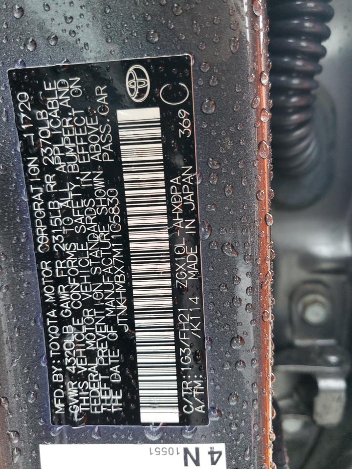 2021 Toyota C-Hr Xle VIN: JTNKHMBX7M1105830 Lot: 92752855