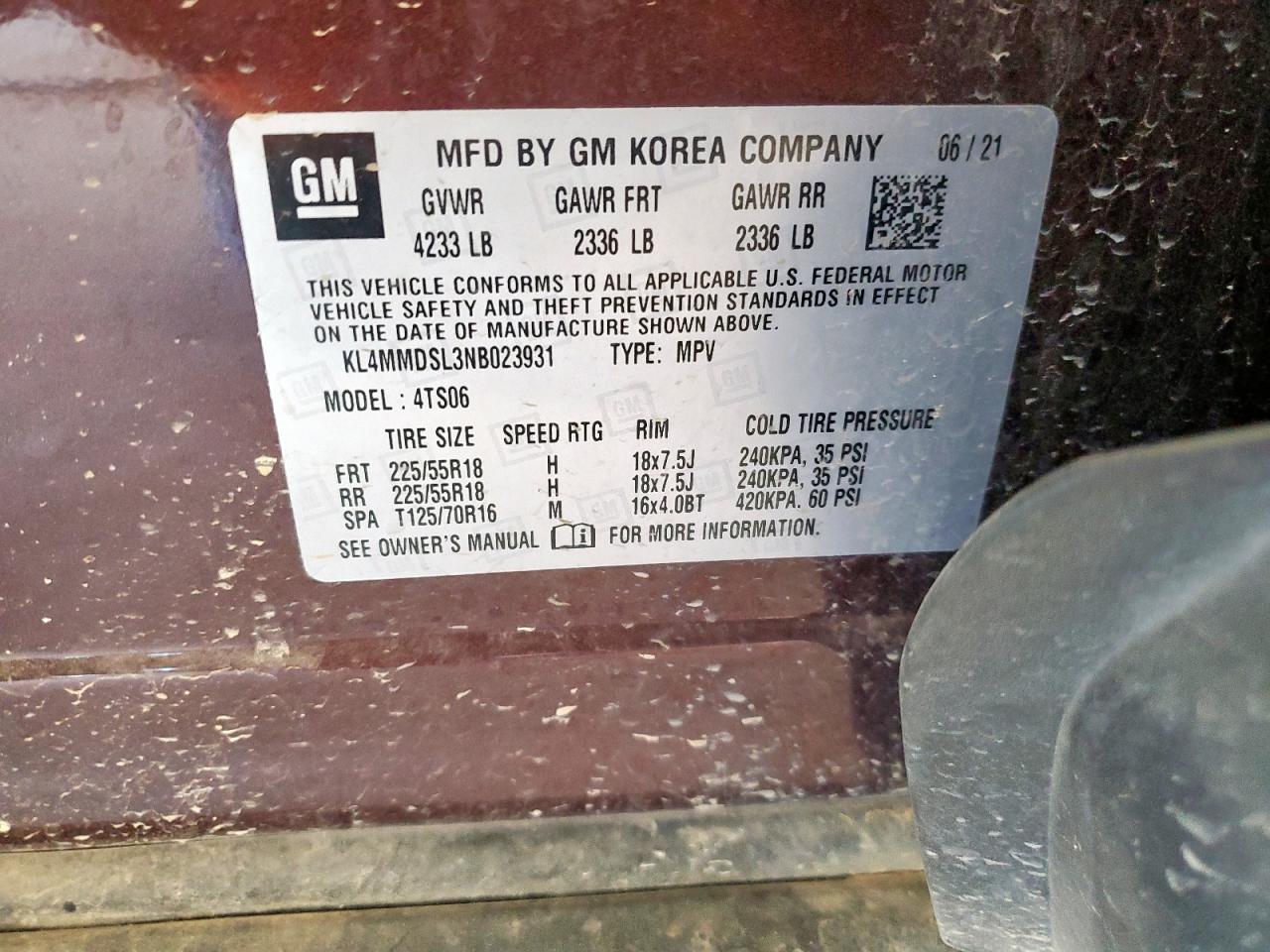 2022 Buick Encore Gx Select VIN: KL4MMDSL3NB023931 Lot: 84459675