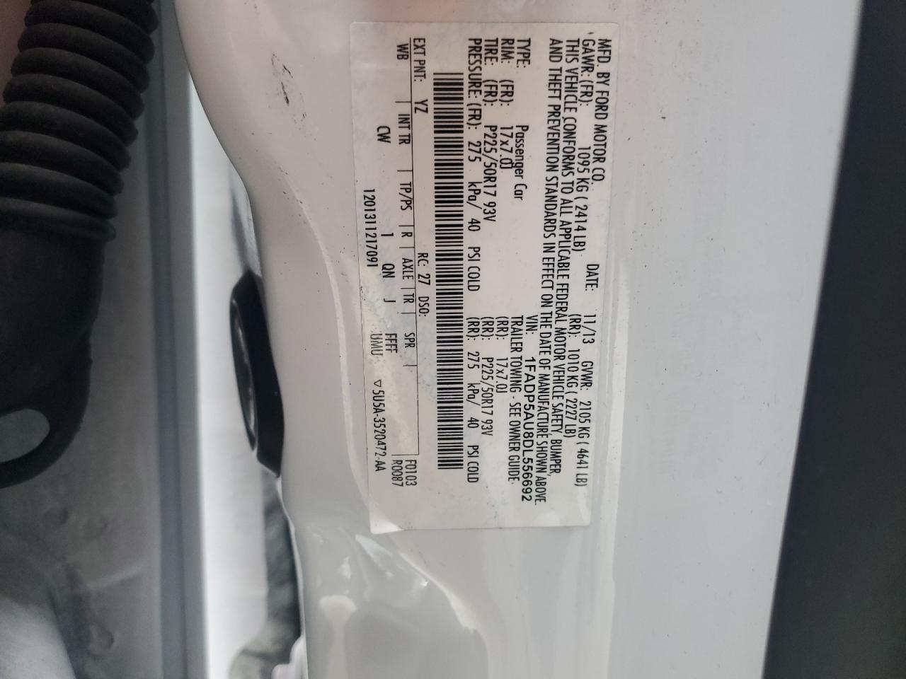 2013 Ford C-Max Se VIN: 1FADP5AU8DL556692 Lot: 93256695