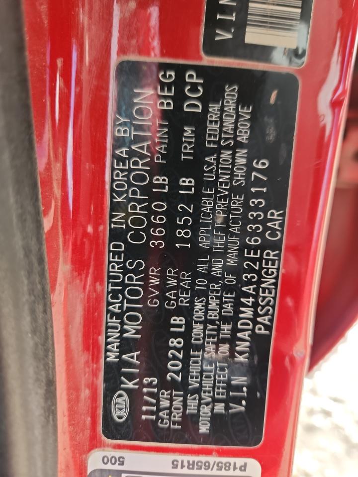 2014 Kia Rio Lx VIN: KNADM4A32E6333176 Lot: 93330565