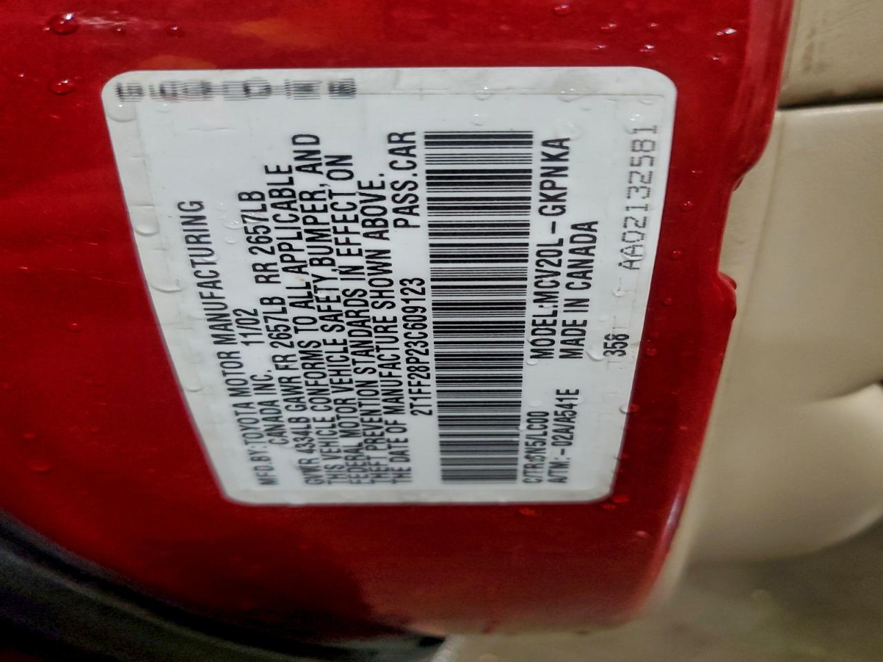 2003 Toyota Camry Solara Se VIN: 2T1FF28P23C609123 Lot: 94183755