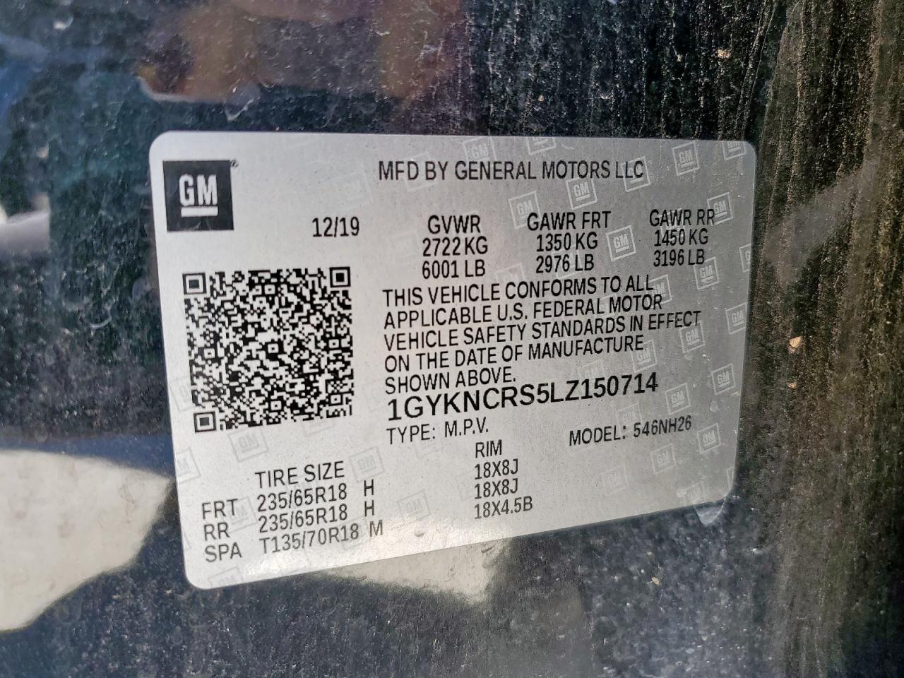 2020 Cadillac Xt5 Premium Luxury VIN: 1GYKNCRS5LZ150714 Lot: 91461875