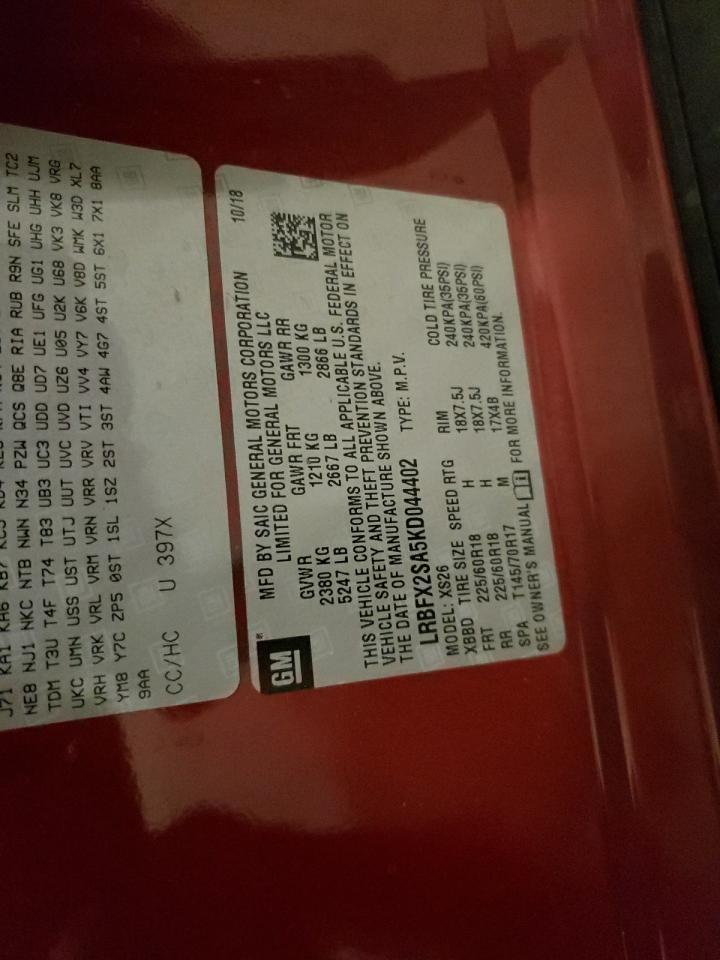 2019 Buick Envision Essence VIN: LRBFX2SA5KD044402 Lot: 92734815