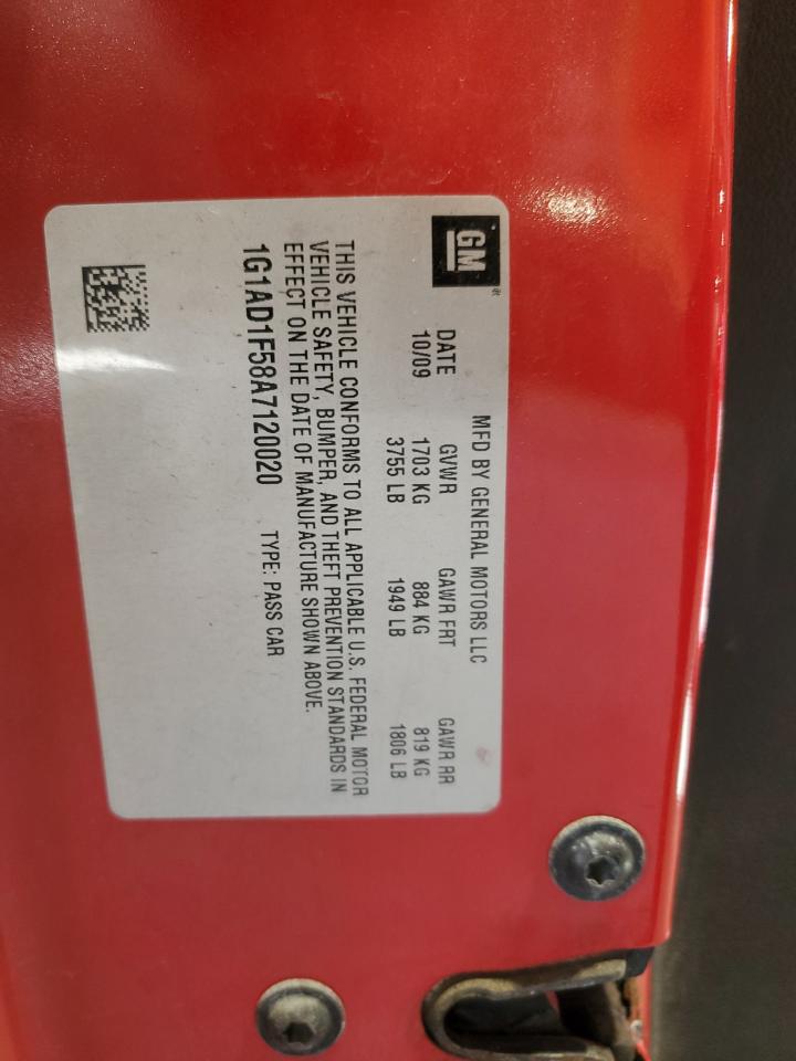 2010 Chevrolet Cobalt 1Lt VIN: 1G1AD1F58A7120020 Lot: 91488995