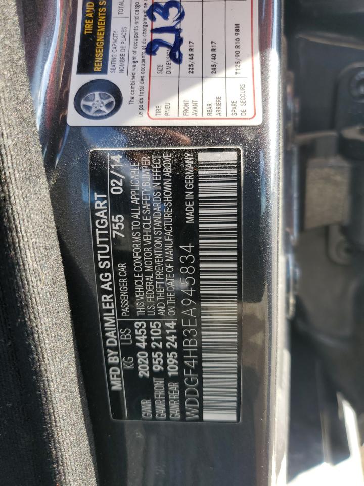 2014 Mercedes-Benz C 250 VIN: WDDGF4HB3EA945834 Lot: 93327455