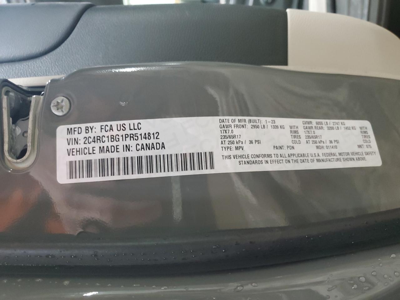 2023 Chrysler Pacifica Touring L VIN: 2C4RC1BG1PR514812 Lot: 92637125