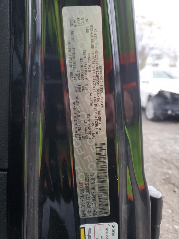 2021 Jeep Gladiator Overland VIN: 1C6HJTFG8ML512932 Lot: 93251355