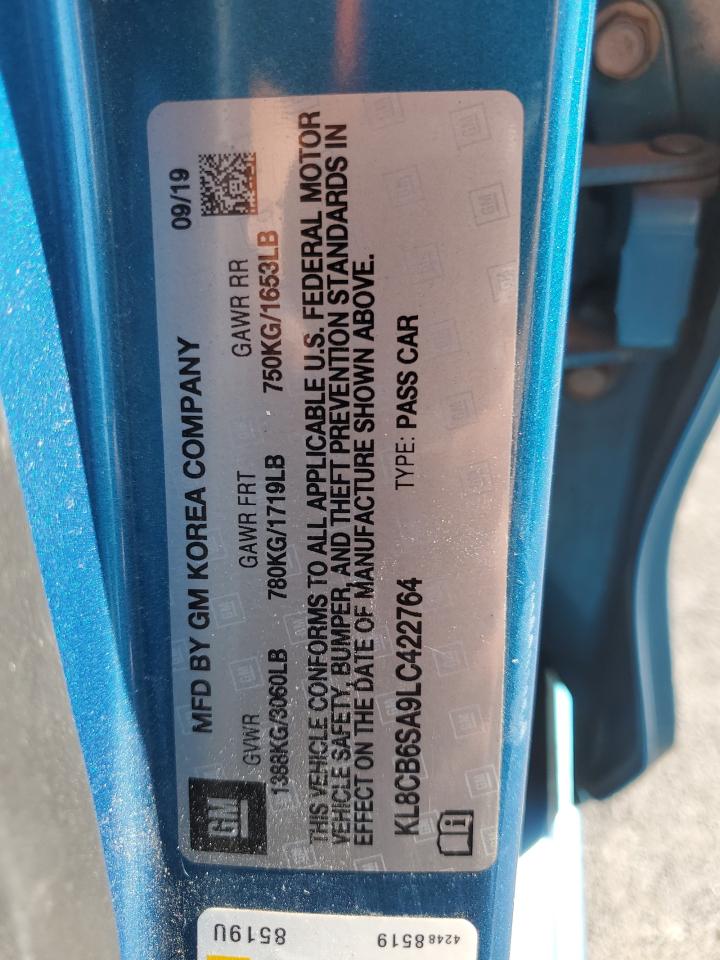 2020 Chevrolet Spark Ls VIN: KL8CB6SA9LC422764 Lot: 92355385