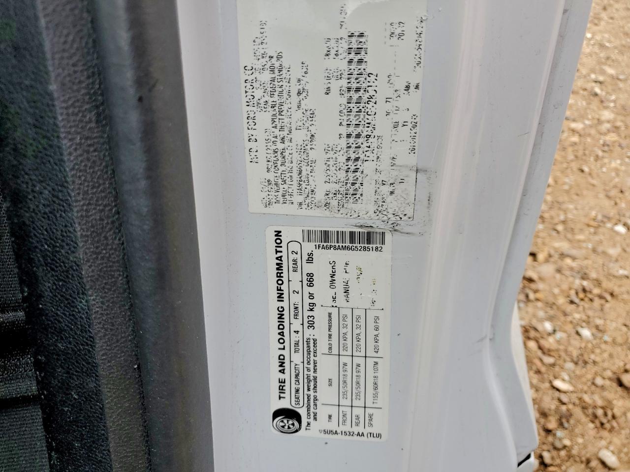 2016 Ford Mustang VIN: 1FA6P8AM6G5285182 Lot: 94159455