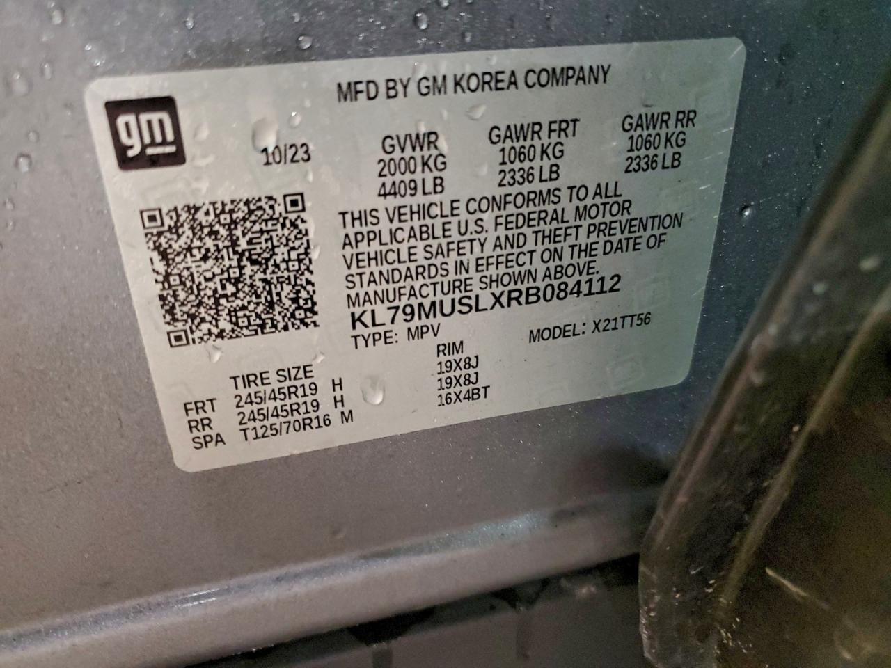 2024 Chevrolet Trailblazer Rs VIN: KL79MUSLXRB084112 Lot: 94560915