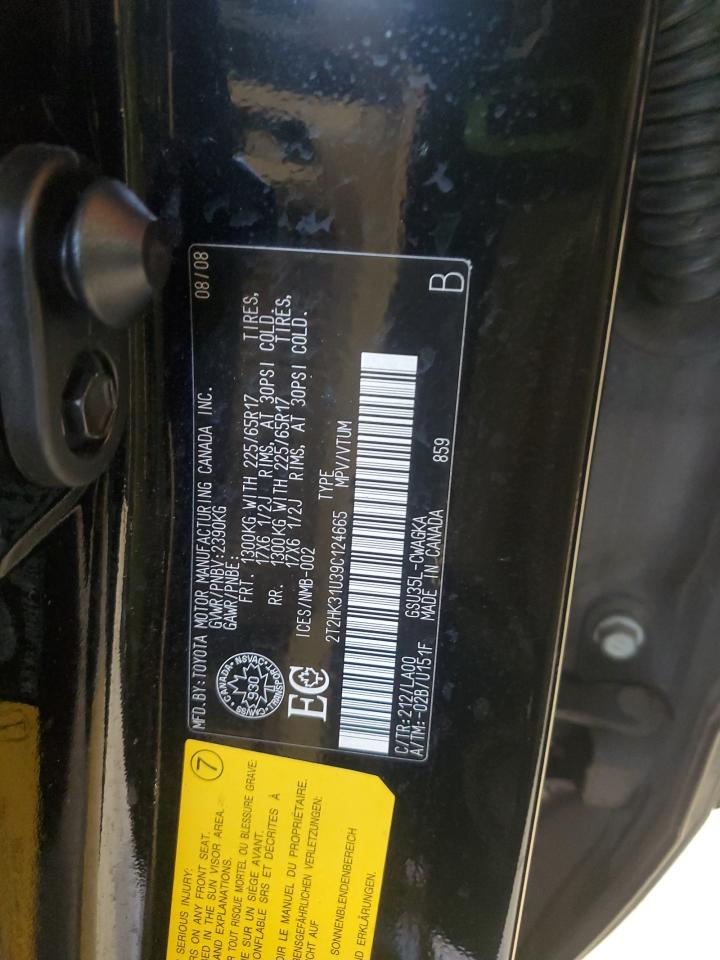 2009 Lexus Rx 350 VIN: 2T2HK31U39C124665 Lot: 91224635