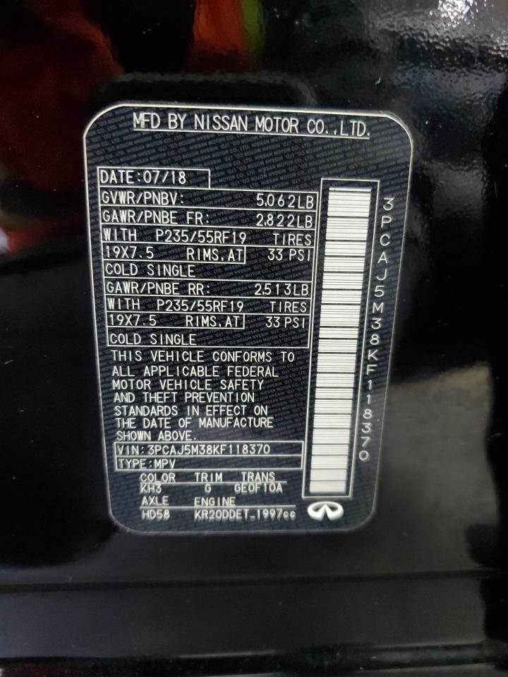 2019 Infiniti Qx50 Essential VIN: 3PCAJ5M38KF118370 Lot: 91078435