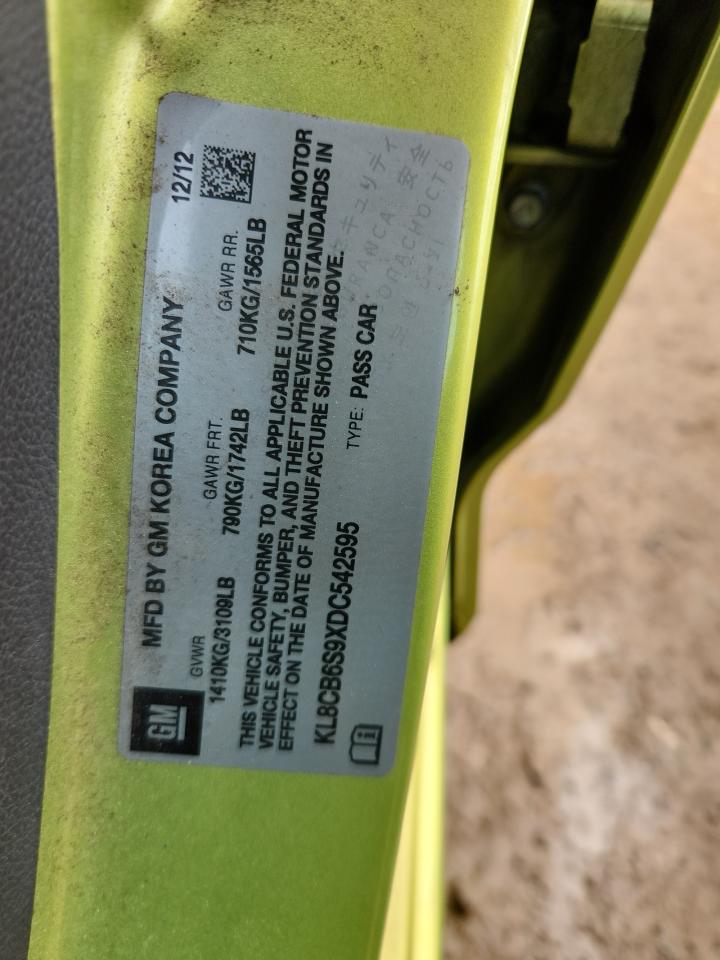 2013 Chevrolet Spark Ls VIN: KL8CB6S9XDC542595 Lot: 93658845