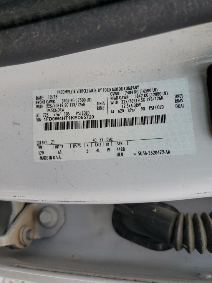 2019 Ford F450 Super Duty Utility / Service Truck VIN: 1FD0W4HT1KED55720 Lot: 92639035
