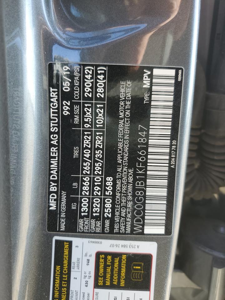 2019 Mercedes-Benz Glc 63 4Matic Amg VIN: WDC0G8JB1KF661847 Lot: 91398395