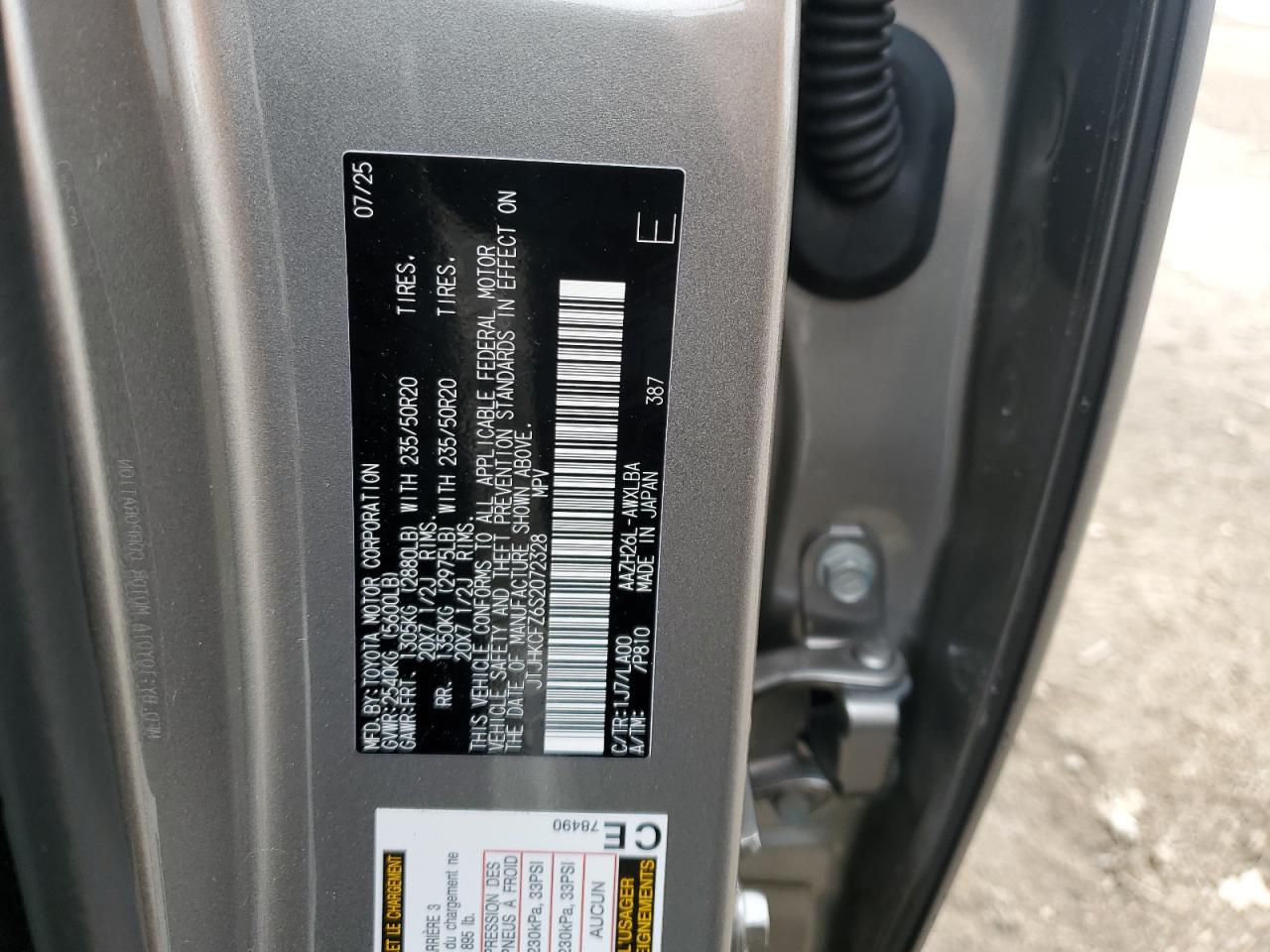 2025 Lexus Nx 450H Luxury VIN: JTJHKCFZ6S2072328 Lot: 91259155