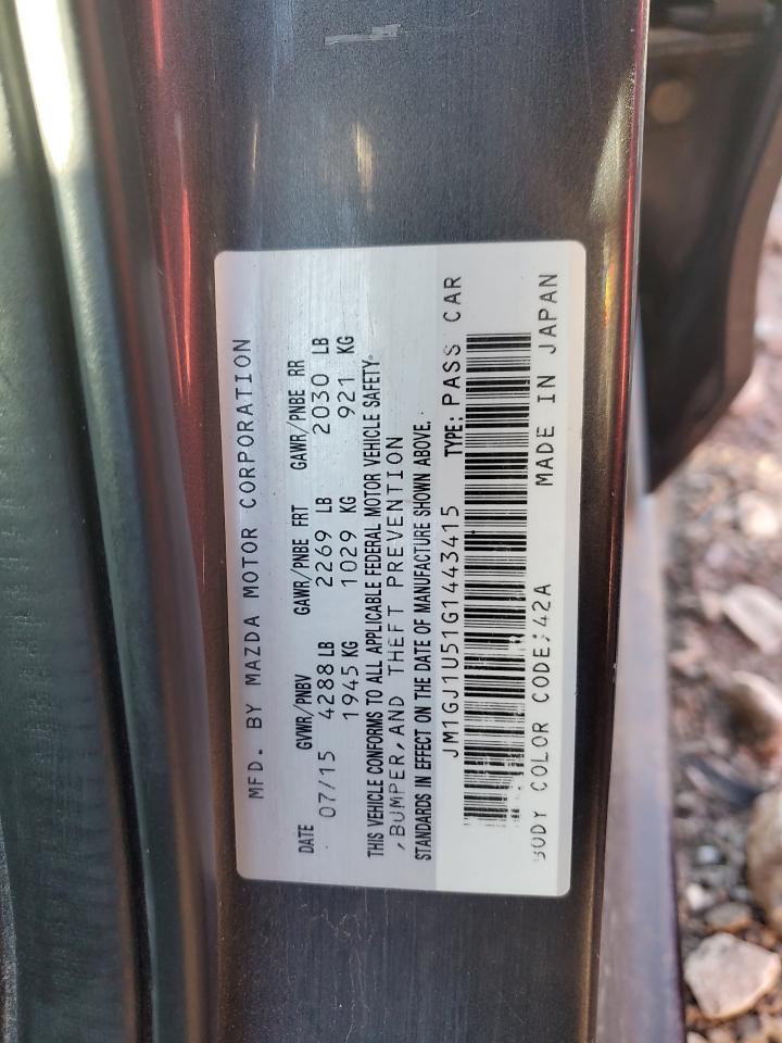 2016 Mazda 6 Sport VIN: JM1GJ1U51G1443415 Lot: 92476305