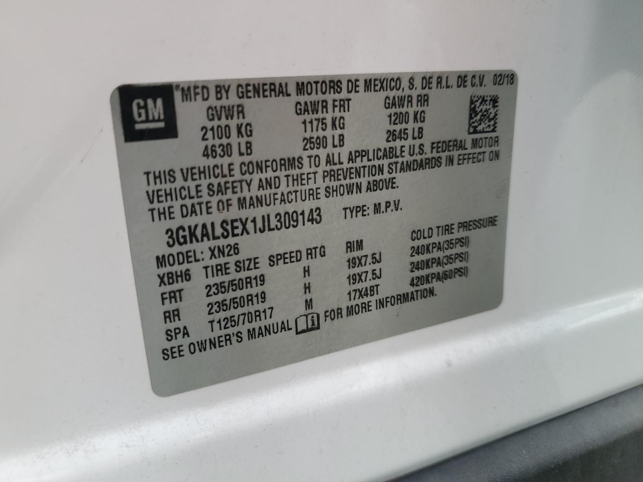 2018 GMC Terrain Denali VIN: 3GKALSEX1JL309143 Lot: 92841685