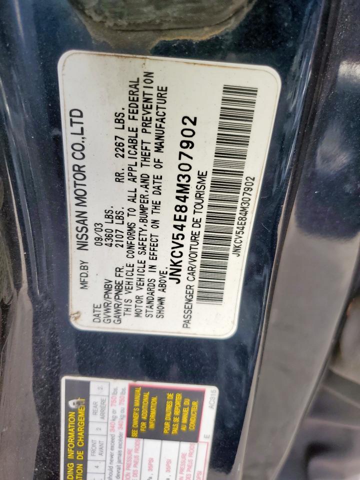 2004 Infiniti G35 VIN: JNKCV54E84M307902 Lot: 92345375