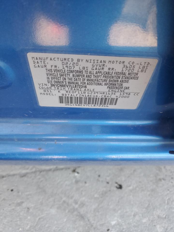 2020 Nissan Versa Sv VIN: 3N1CN8EV7LL872316 Lot: 91765885