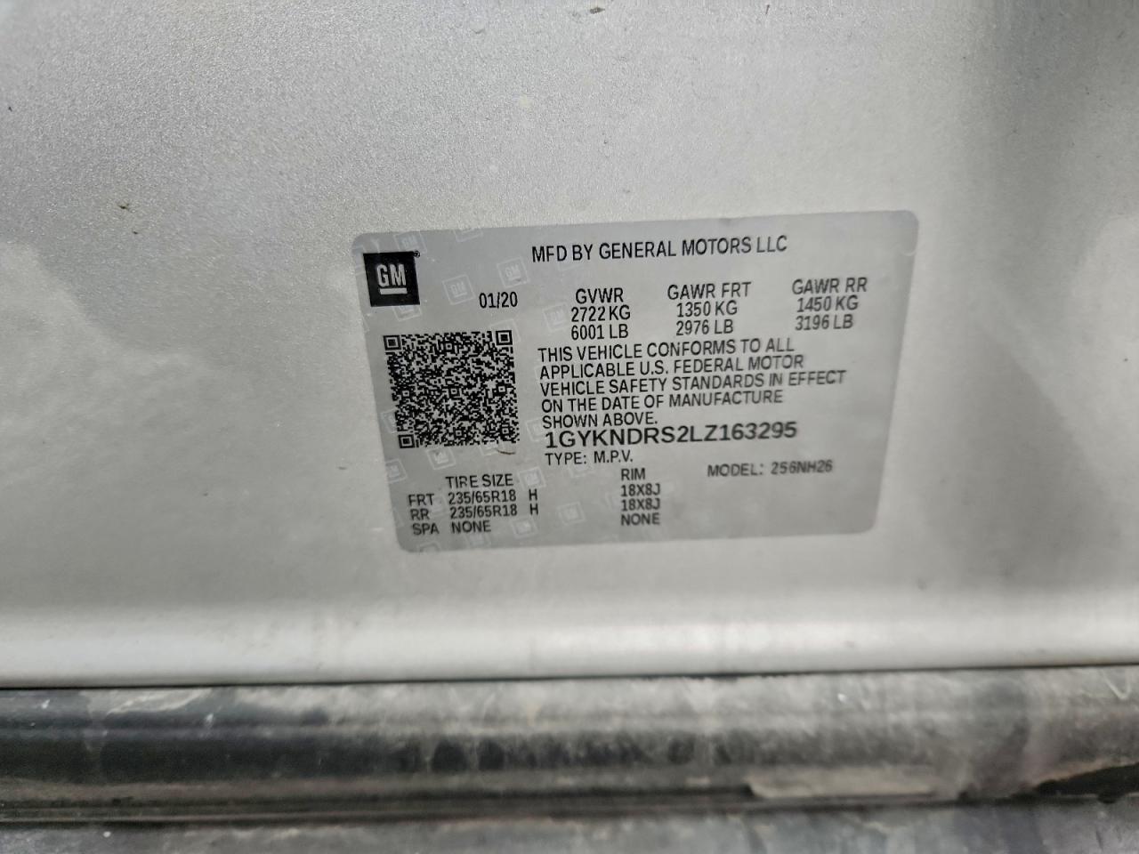 2020 Cadillac Xt5 Premium Luxury VIN: 1GYKNDRS2LZ163295 Lot: 94130865