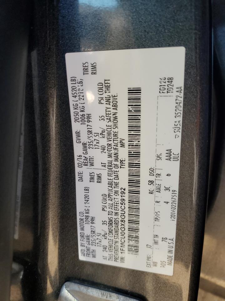 2016 Ford Escape Se VIN: 1FMCU0GX8GUC59192 Lot: 91196345