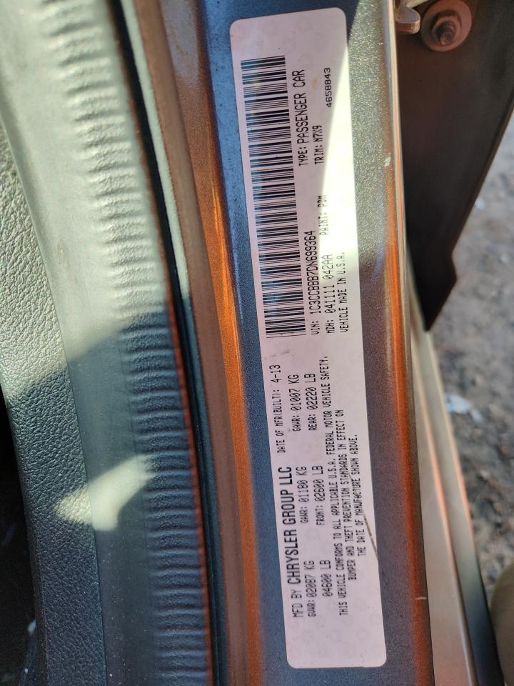 2013 Chrysler 200 Touring VIN: 1C3CCBBB7DN699364 Lot: 92003845