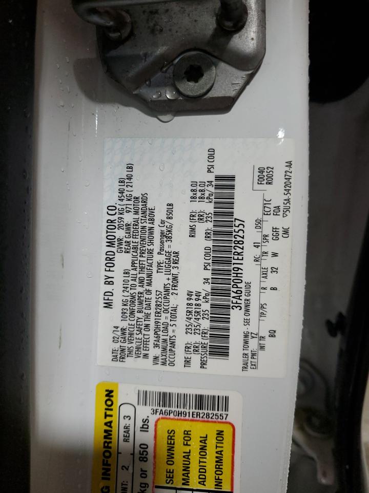 2014 Ford Fusion Se VIN: 3FA6P0H91ER282557 Lot: 93461995