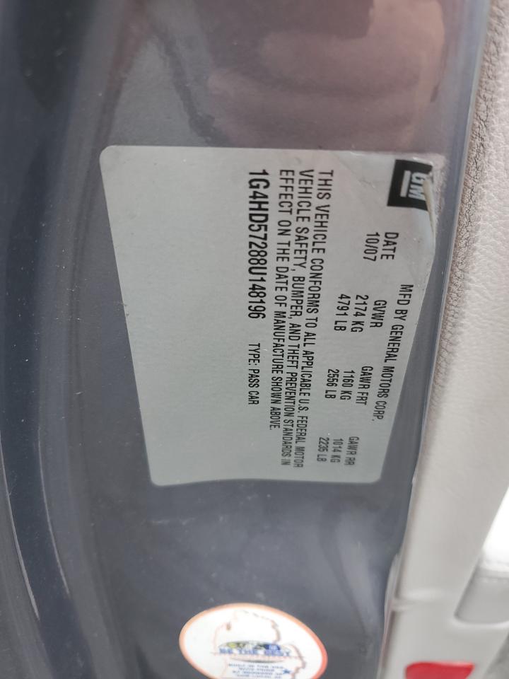 2008 Buick Lucerne Cxl VIN: 1G4HD57288U148196 Lot: 91569585