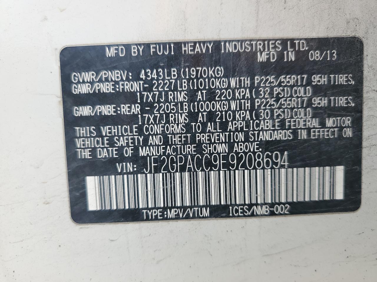 2014 Subaru Xv Crosstrek 2.0 Premium VIN: JF2GPACC9E9208694 Lot: 91181345