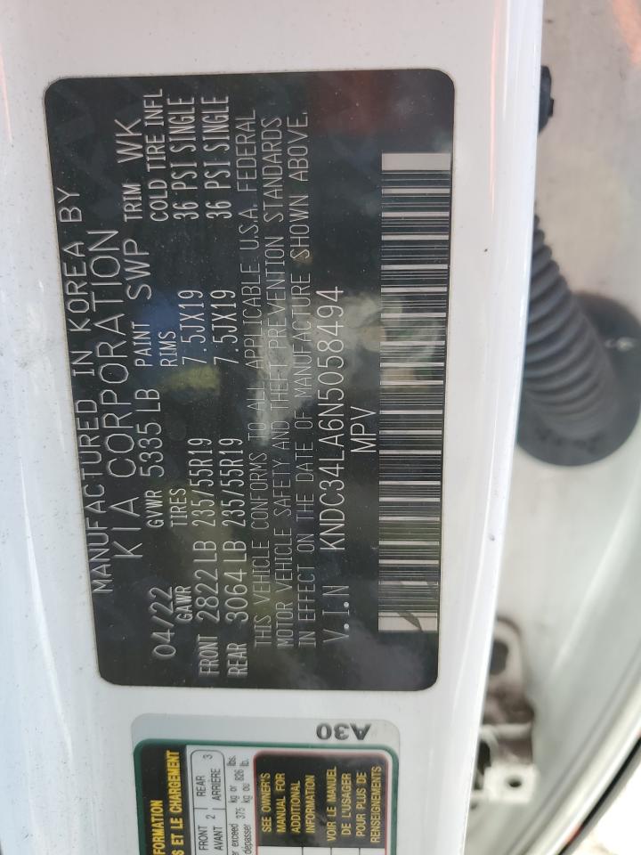 2022 Kia Ev6 Light VIN: KNDC34LA6N5058494 Lot: 90269015