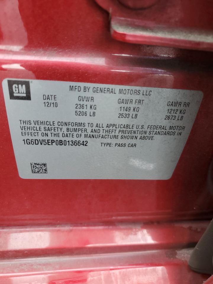 2011 Cadillac Cts-V VIN: 1G6DV5EP0B0136642 Lot: 92289715