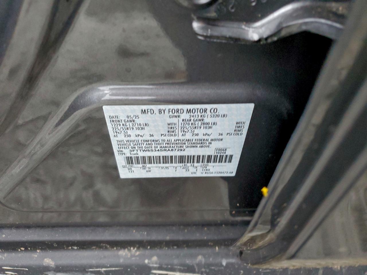 2025 Ford Maverick Lariat VIN: 3FTTW8S34SRA87292 Lot: 91677415