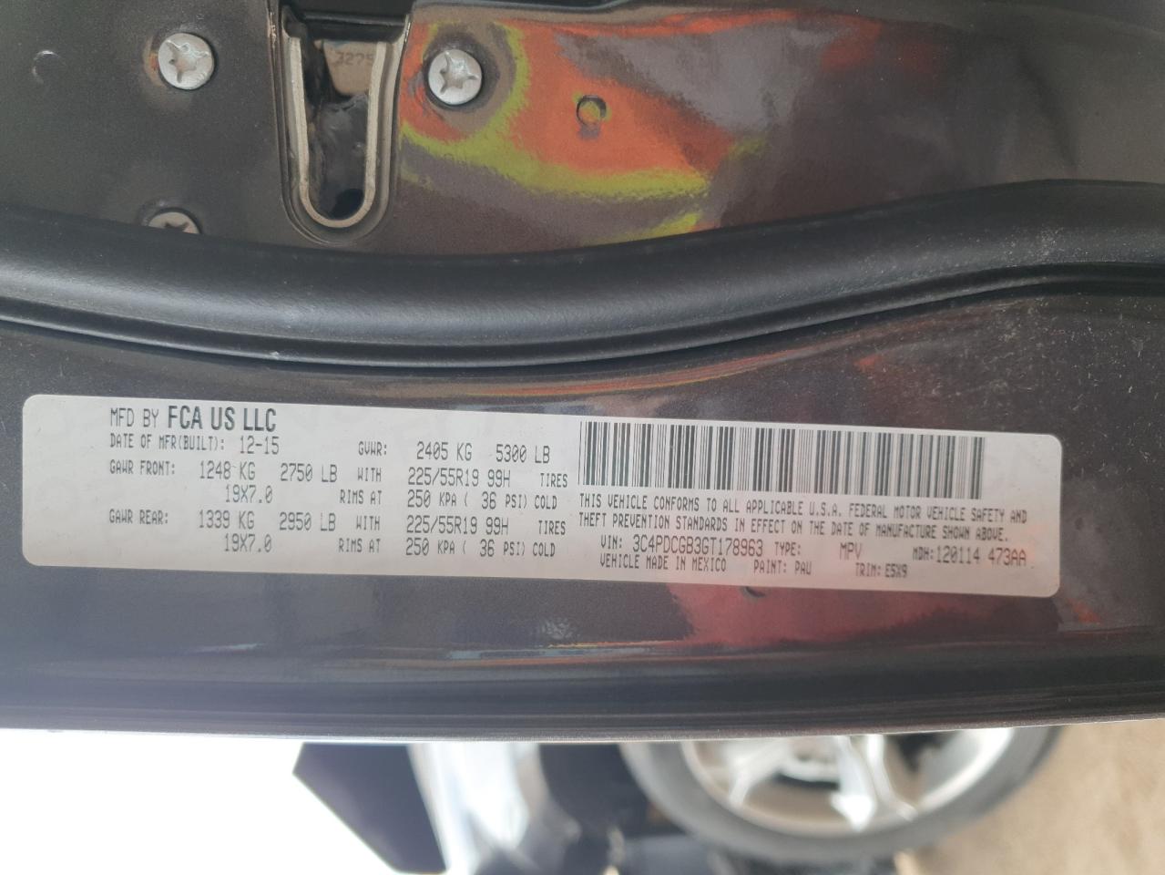 2016 Dodge Journey Crossroad VIN: 3C4PDCGB3GT178963 Lot: 91291315